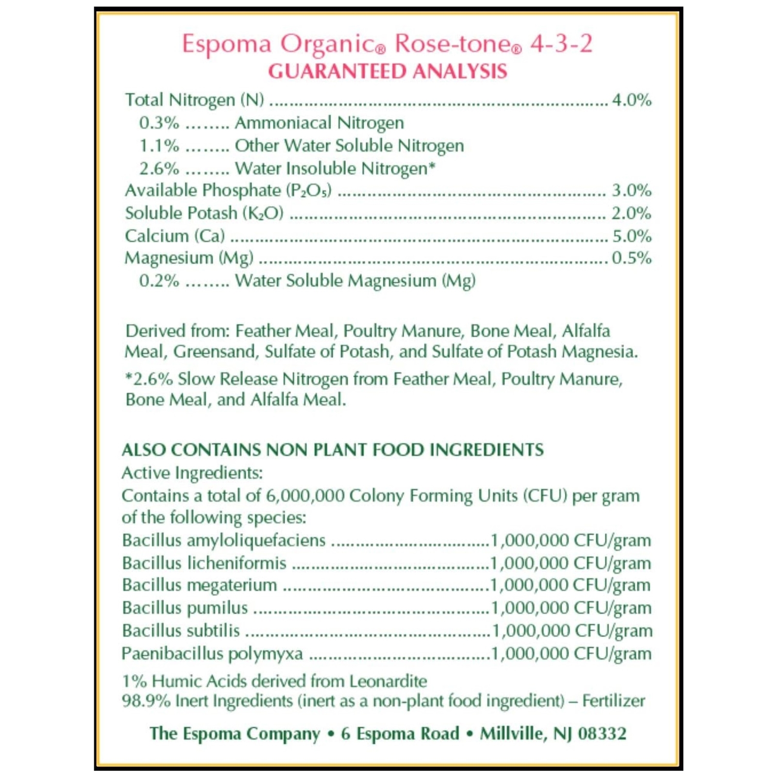 Espoma Organic Rose-tone Rose & Flower Food – 18 lbs