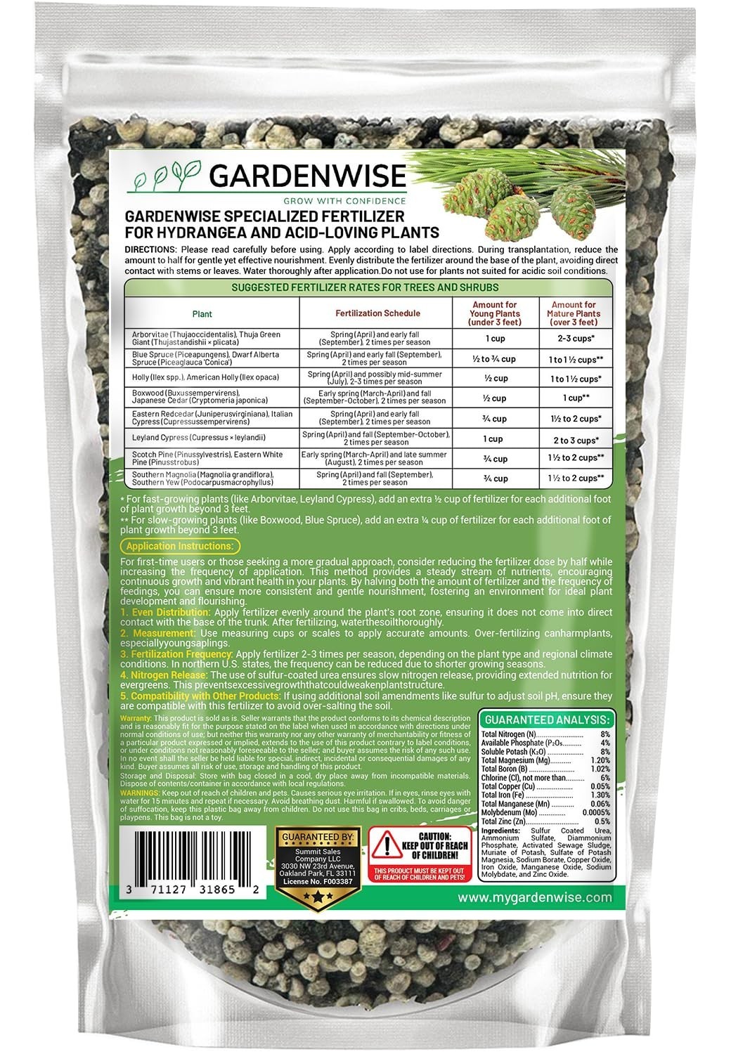 All-Purpose Evergreen Fertilizer Granular Plant Food for Trees & Shrubs – 2 Quar