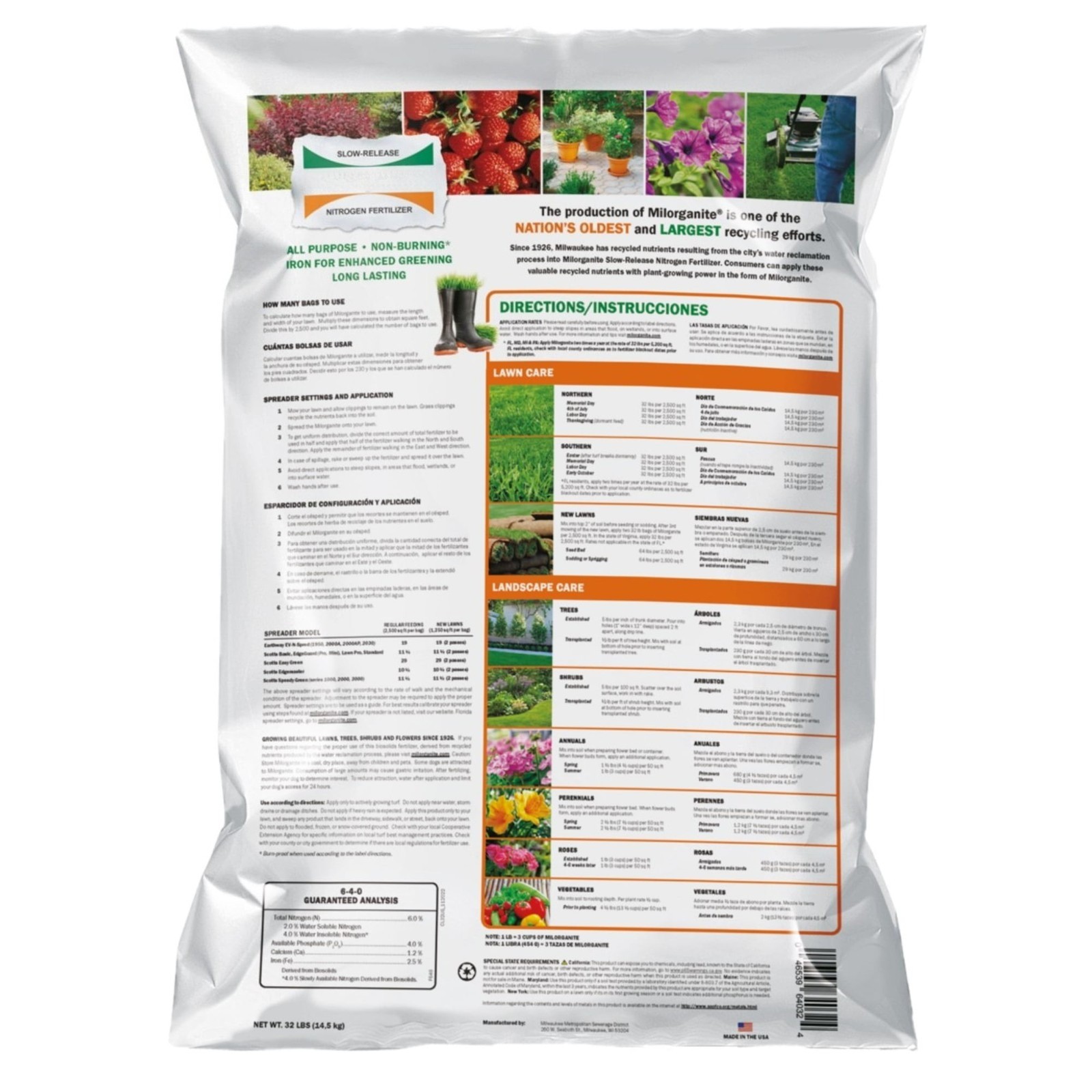 Long Lasting All Purpose Lawn Food, 6-4-0 Fertilizer, 32 lb.