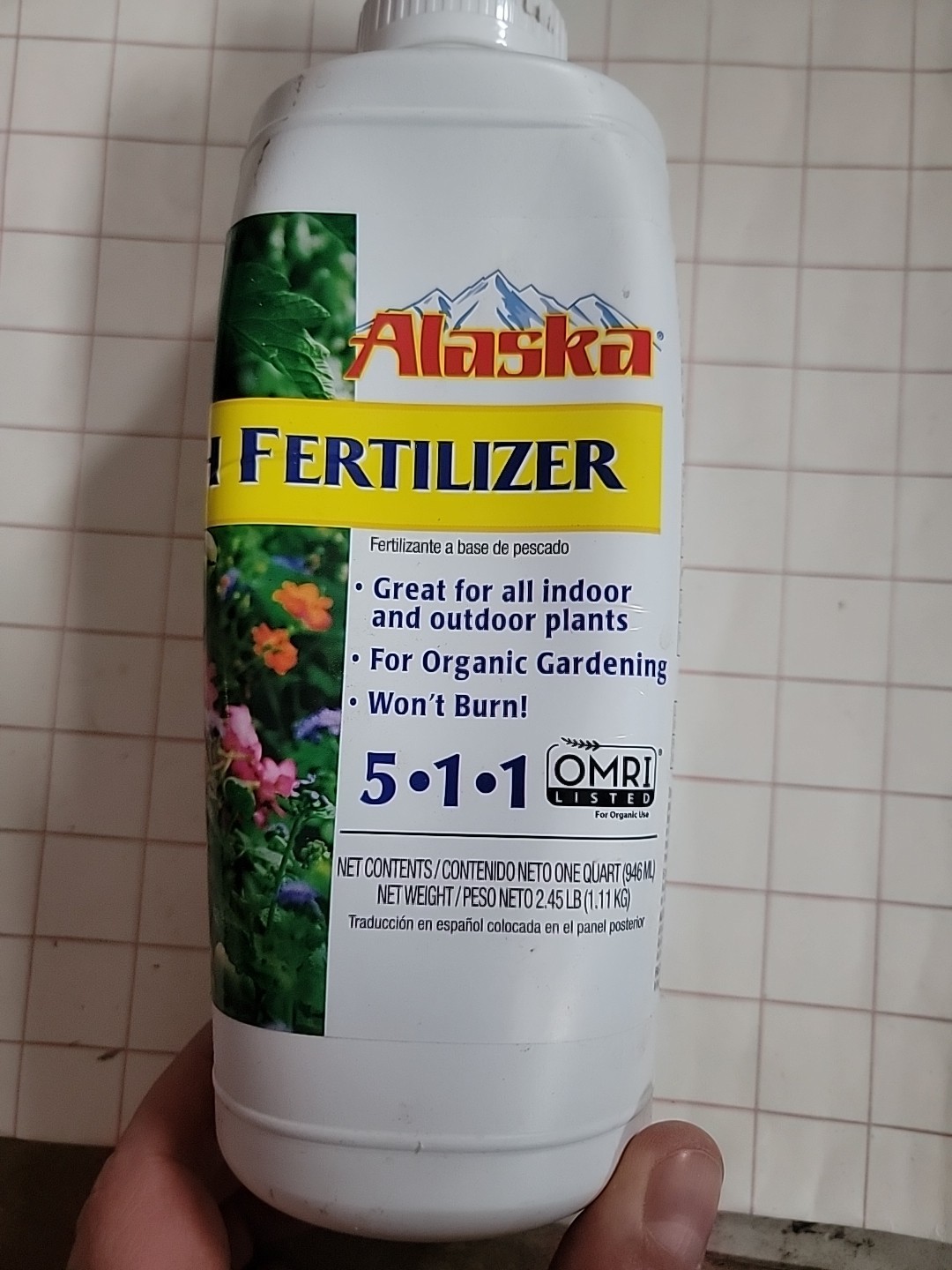 Alaska Organic Fish Fertilizer Indoor & Outdoor Plants Liquid 1 qt