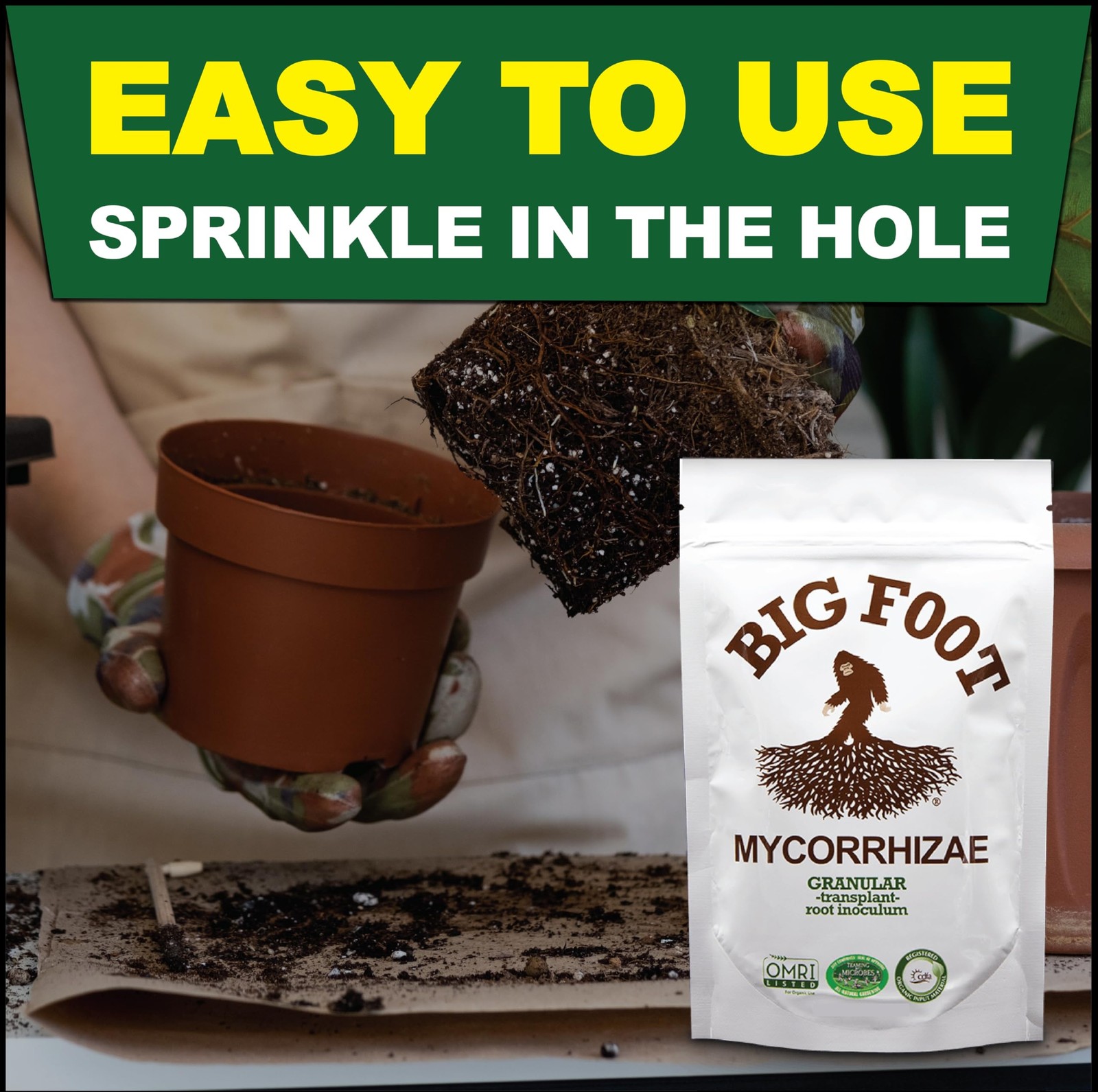 Big Foot Mycorrhizae – Double Your Plant Size – Easy to Use – Made in USA –