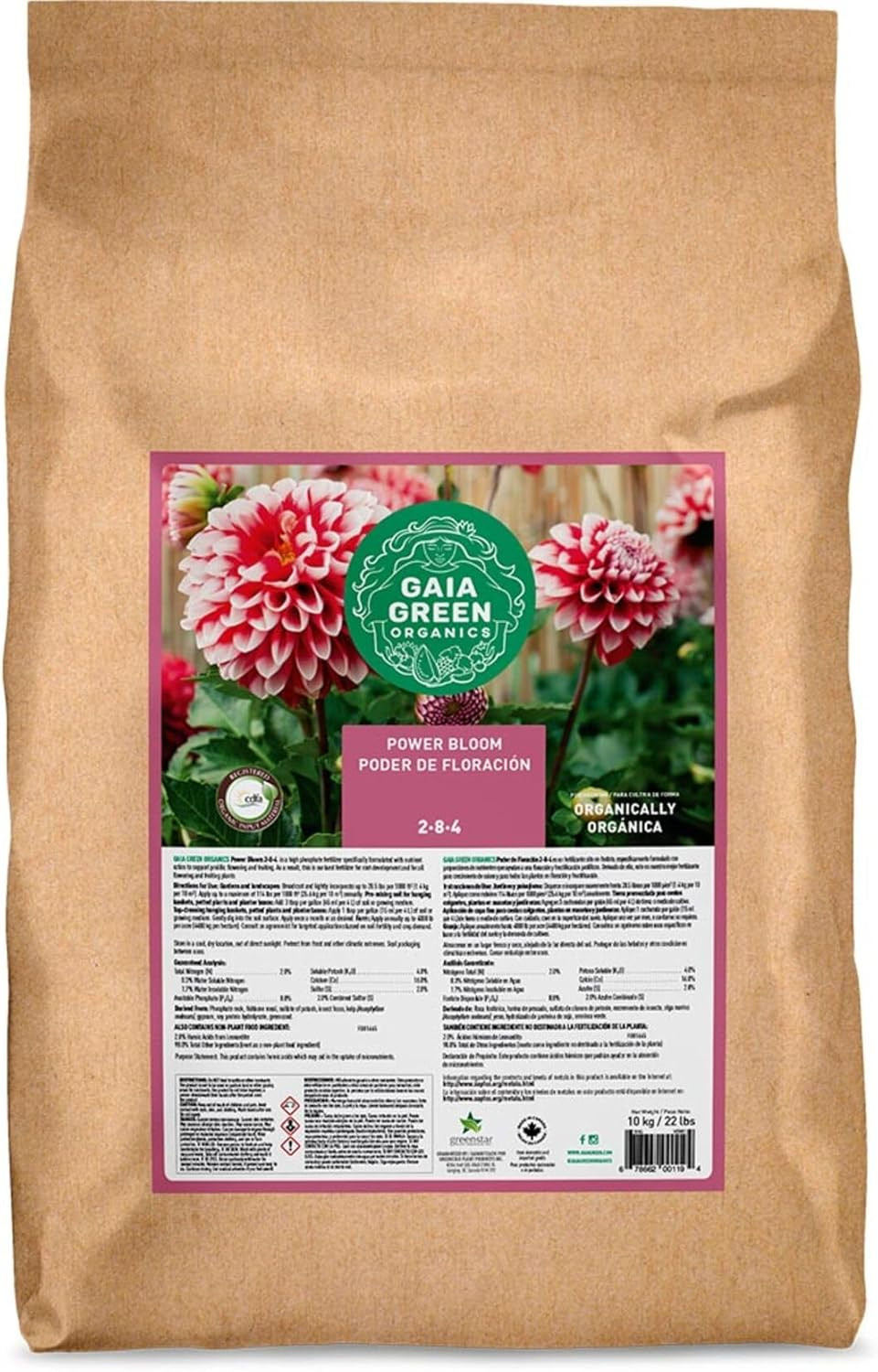 Power Bloom Organic Fertilizer 2-8-4, 10Kg OMRI Listed High Phosphorus and Potas