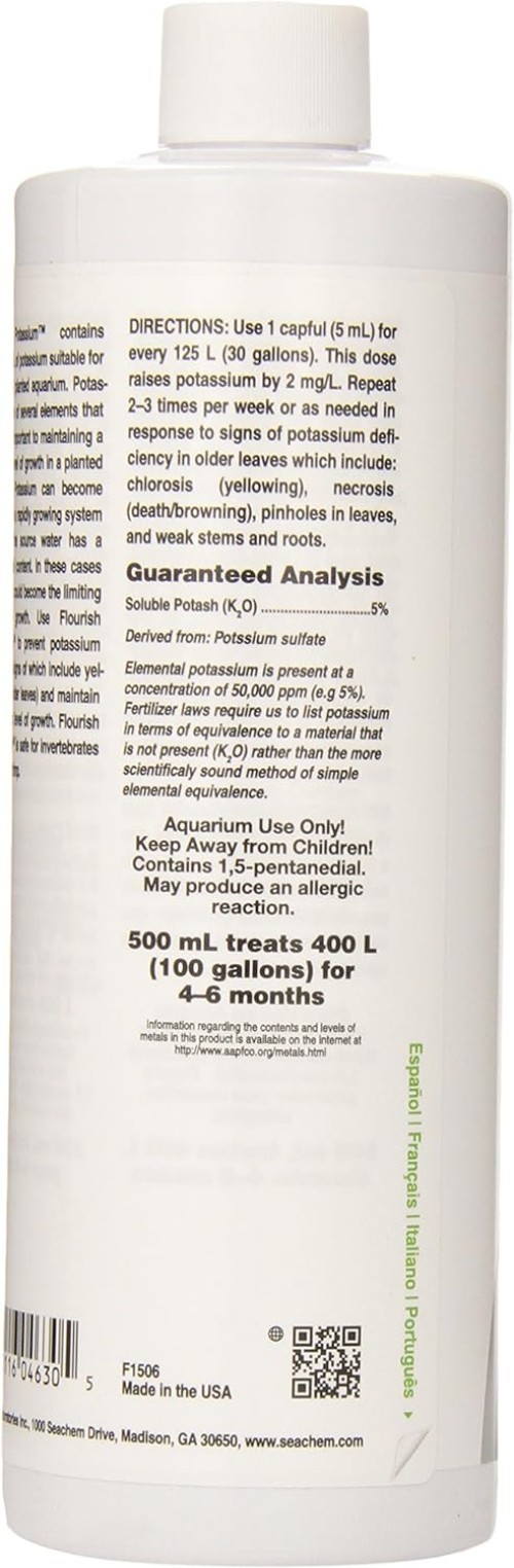 High Potassium Concentration Flourish Potassium 500ml – Ideal for Aquatic Plants