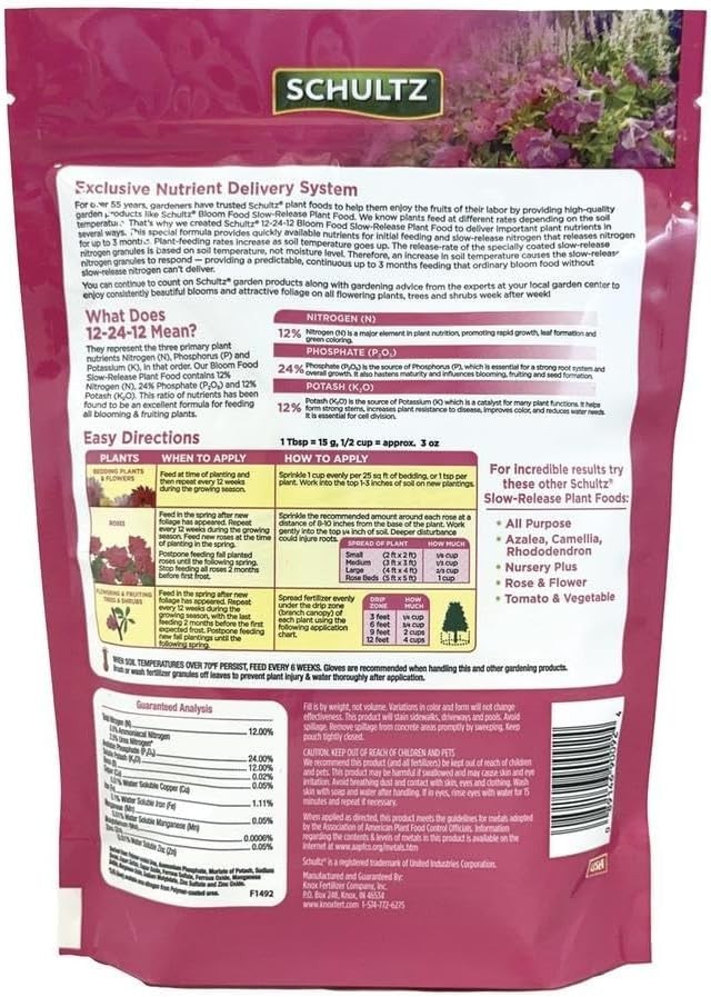 Slow-Release Bloom Fertilizer 56 Oz – Nurture Healthy Gardens with 12-24-12 Mix