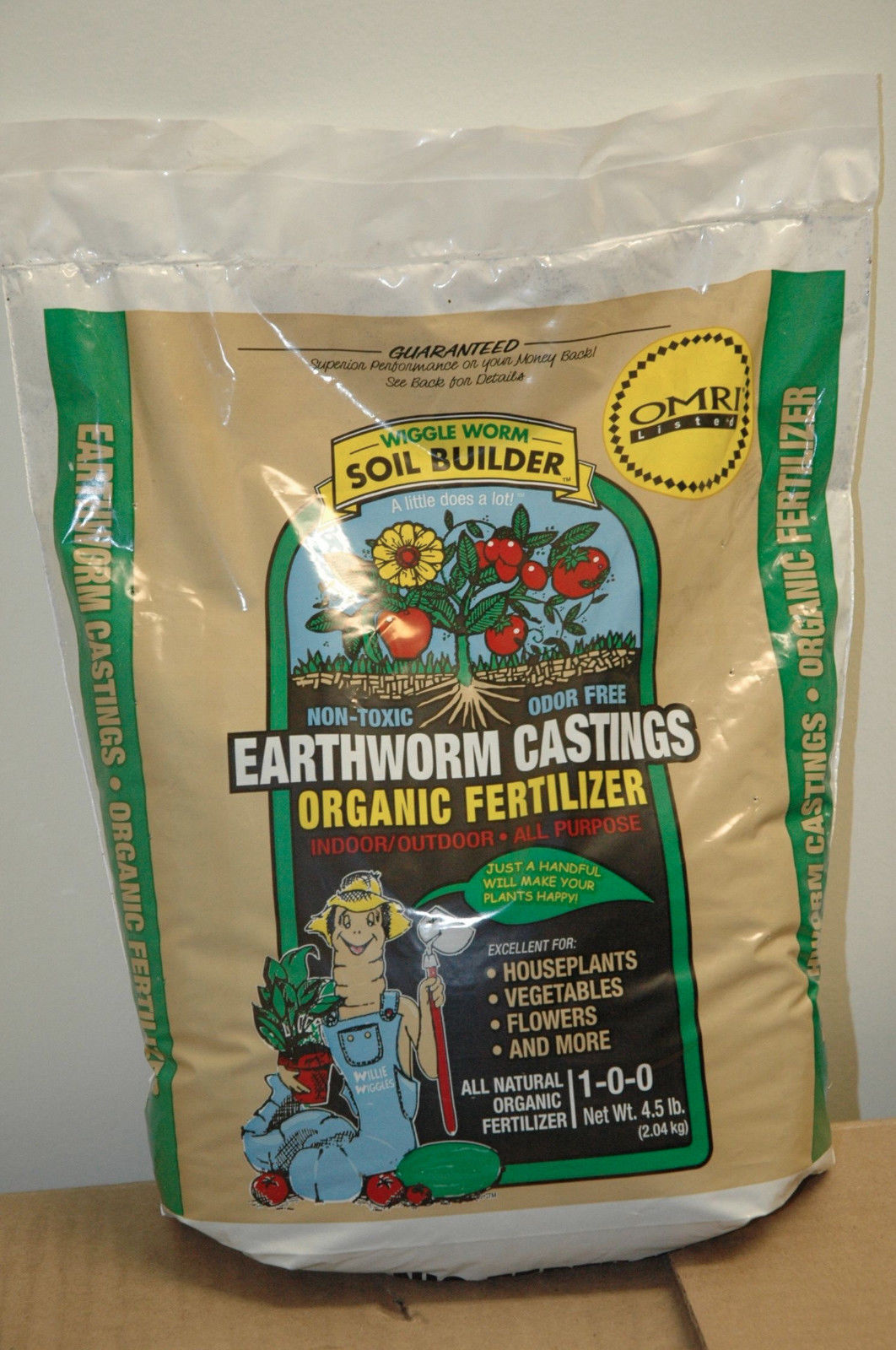 4.5 Lb. Wiggle Worm Soil Builder Earthworm Castings OMRI Listed Organic Fert.