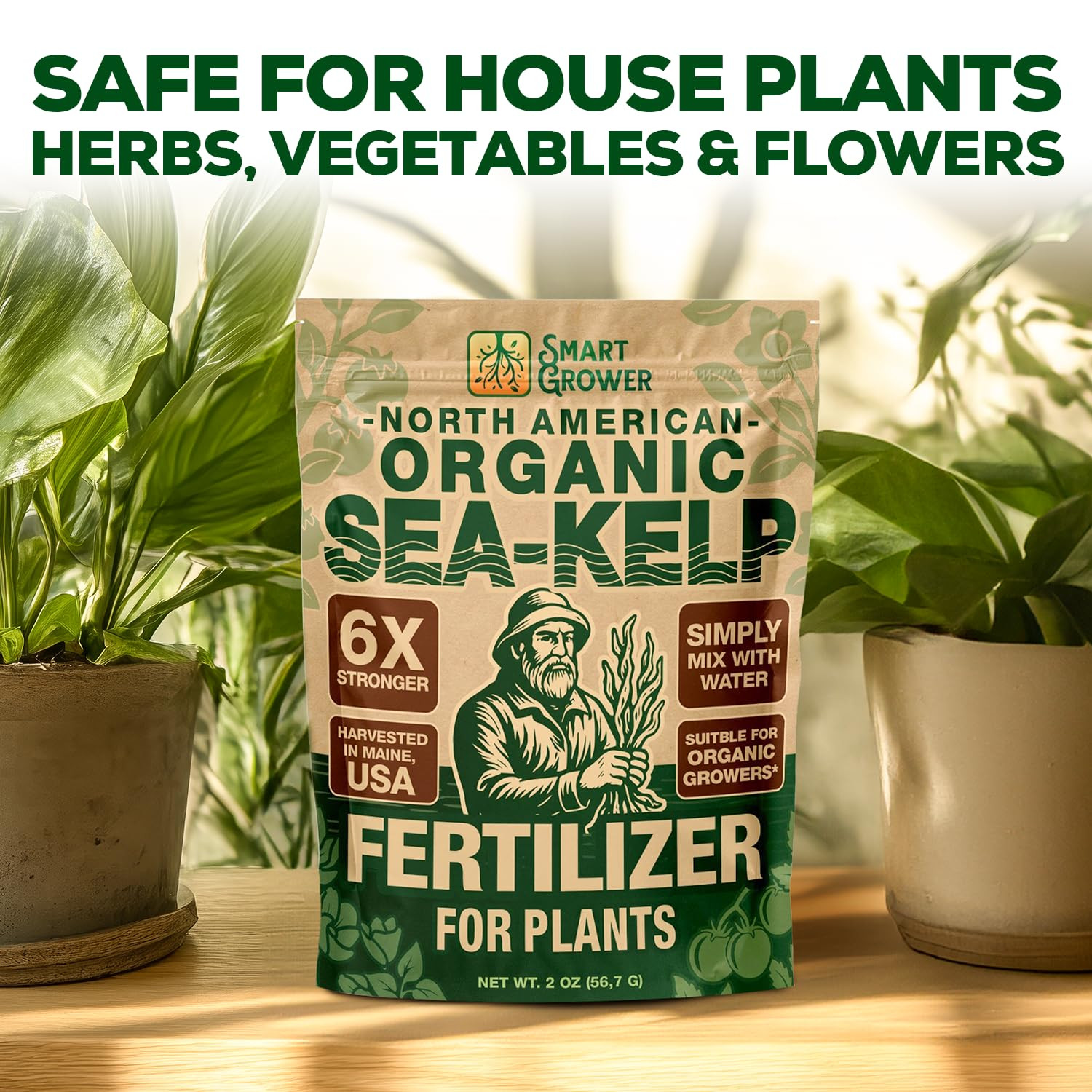 Organic Sea Kelp Fertilizer for Plants � Water-Soluble � Makes 50 Gallons � Kelp