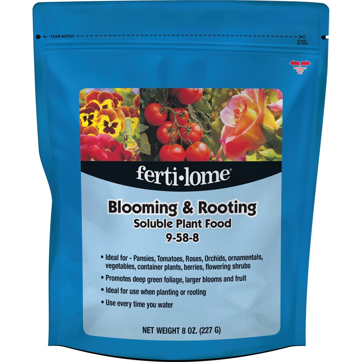 Ferti-lome 8 Oz. 9-58-8 Blooming & Rooting Soluble Dry Plant Food 11778