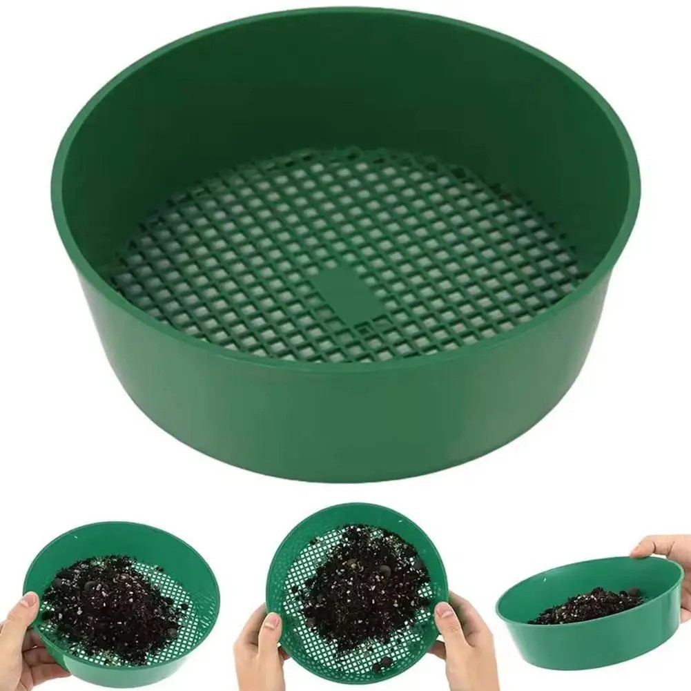Garden Soil Sieve Plastic Compost Riddle Mesh Soil Stone Separator Screen_New