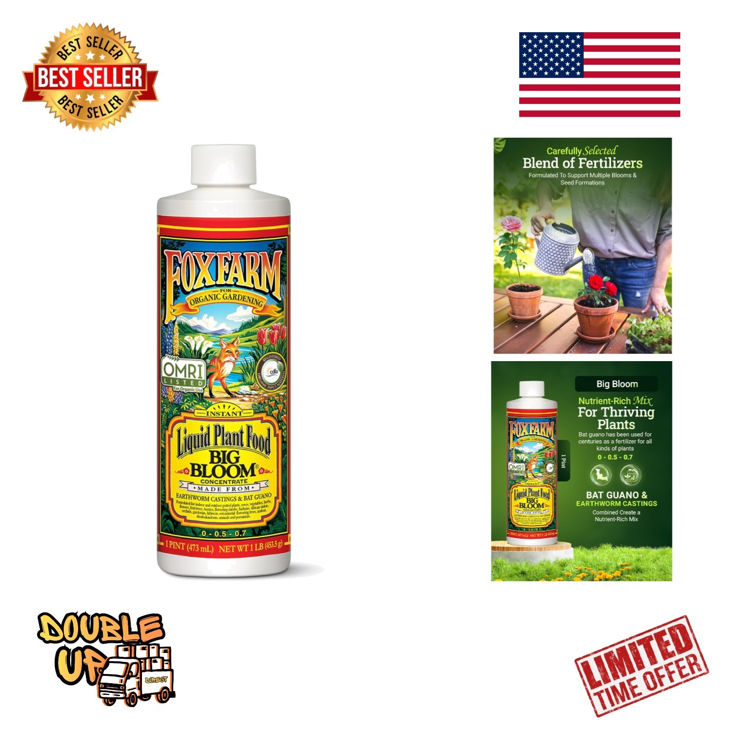 Fox Farm Big Bloom Organic Liquid Plant Food – 1 Pint for Vibrant Growth