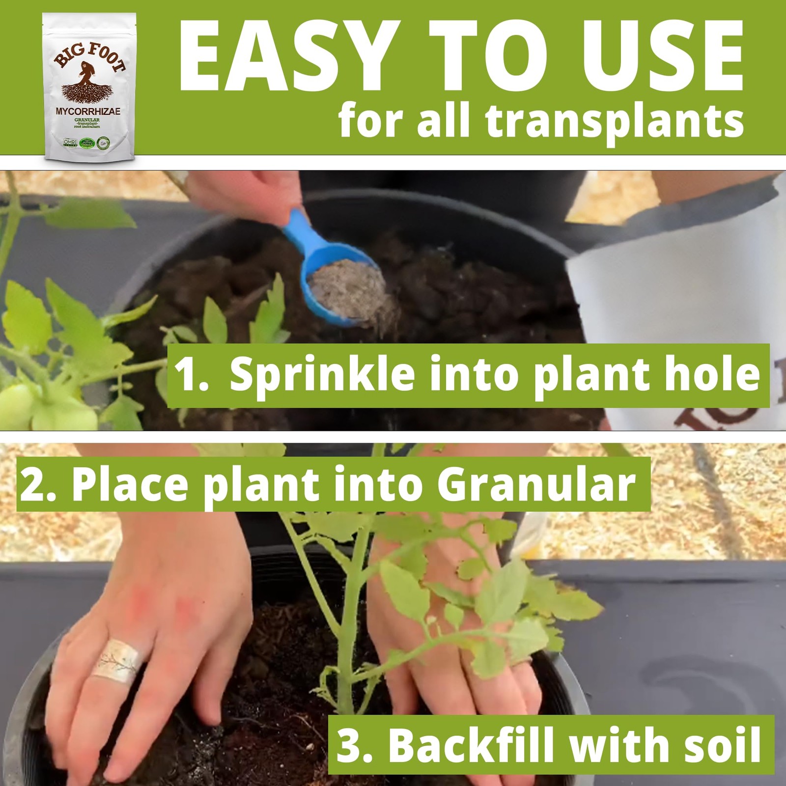 Mycorrhizal Fungi Granular for Transplants – for All Plants – Easy to Use Roo…
