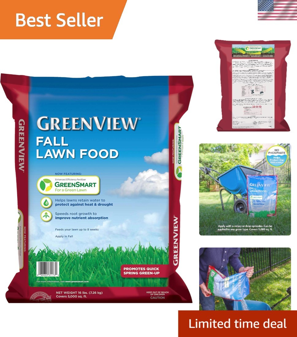 Fall Lawn Food – 16 lb. – Covers 5,000 sq. ft. for Vibrant Green Spring Growth