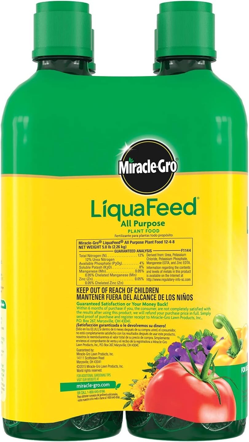 LiquaFeed All Purpose Plant Food Refills, Plant Fertilizer, 16 fl. oz., 4 Bot…