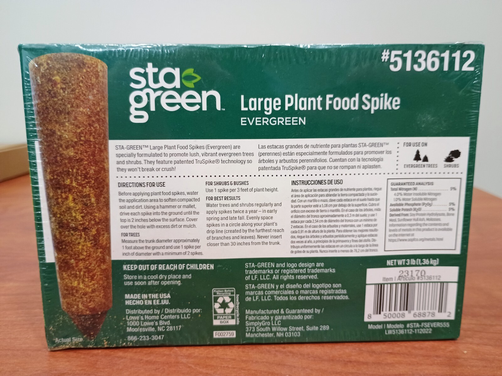 Sta-Green Large Plant Food Spike Trees & Shrubs Nutrition 12 Spikes 13-3-3 NKP
