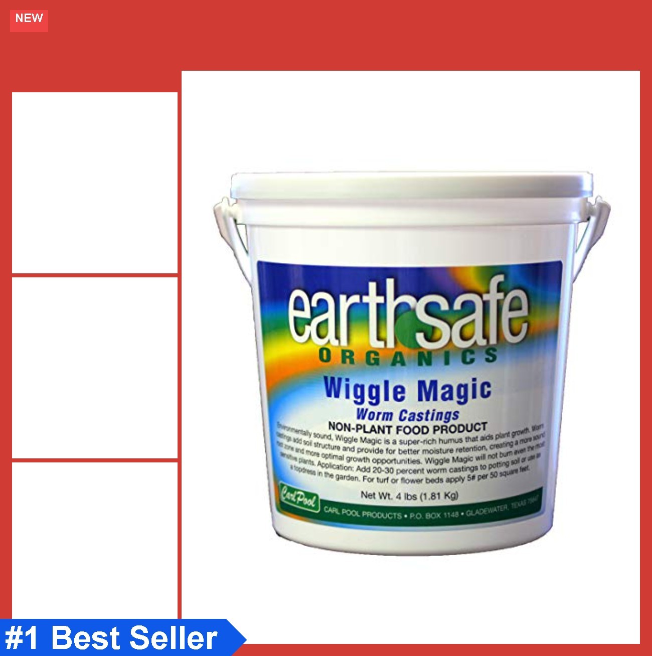 Worm Castings Soil Amendment 3.5 Lbs Organic Fertilizer for Garden Vegetable