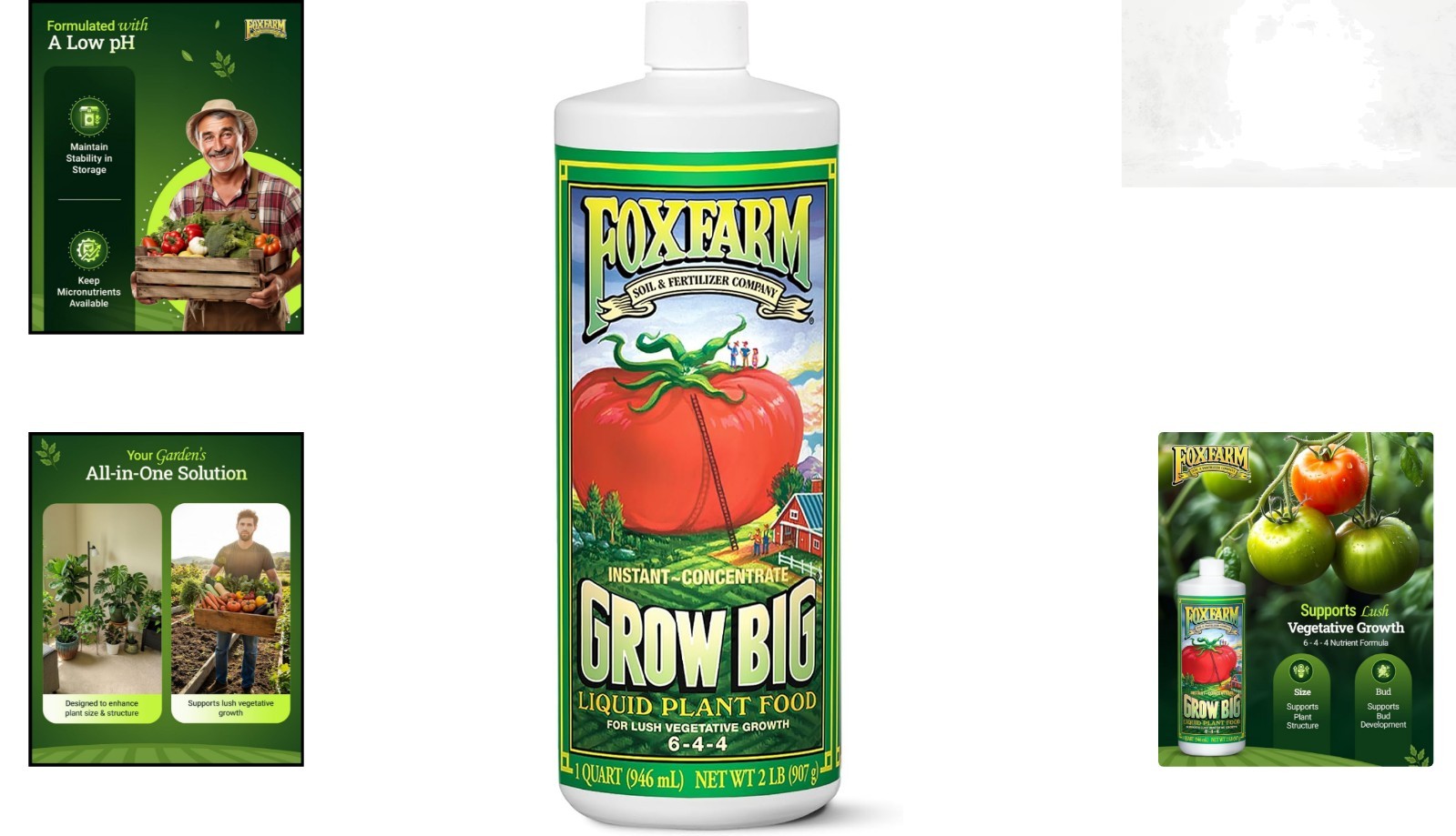 Foxfarm Grow Big Liquid Plant Food 1 Quart – High-Performance Fertilizer for …