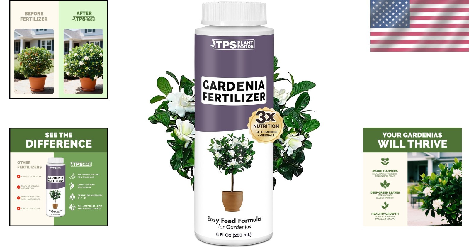Liquid Fertilizer for Gardenia 8 oz Plant Food Supports Healthy Growth & Blooms