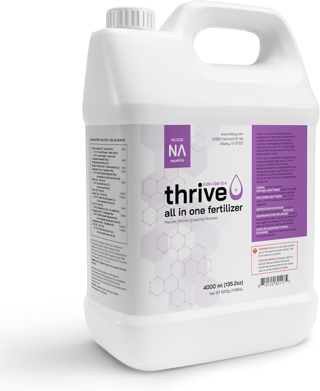 Thrive All in One Liquid Aquarium Plant Fertilizer – Highly Concentrated Aquatic
