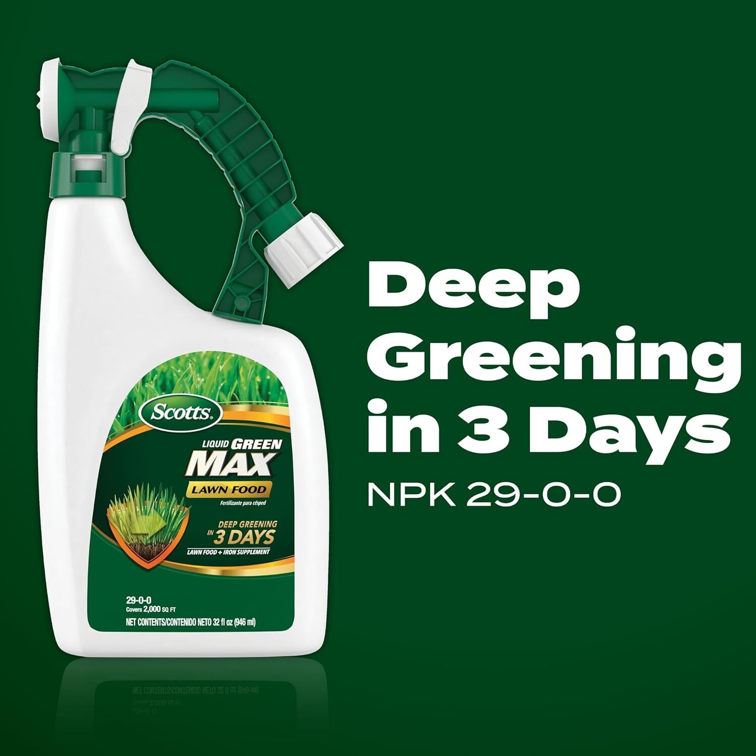 Liquid Green Max Lawn Fertilizer & Iron Supplement – Easy Hose Application