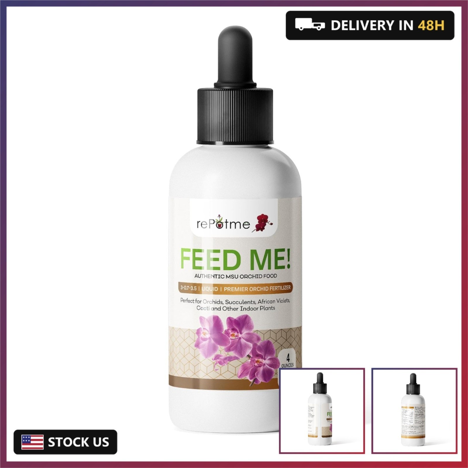 Orchid Fertilizer – Feed ME! MSU Orchid Food – RO/Rain/Tap Water (4 oz)