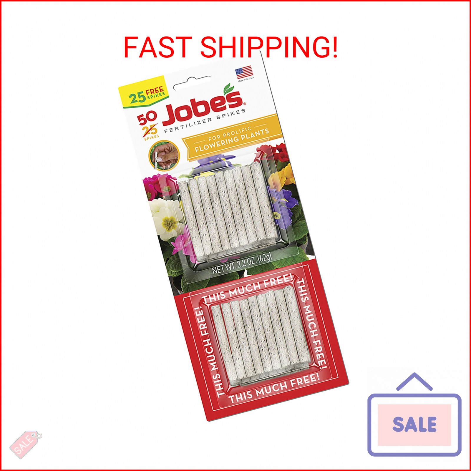 Jobe’s Plant Food Fertilizer Spikes, Easy Plant Care for All Indoor Flowering Ho