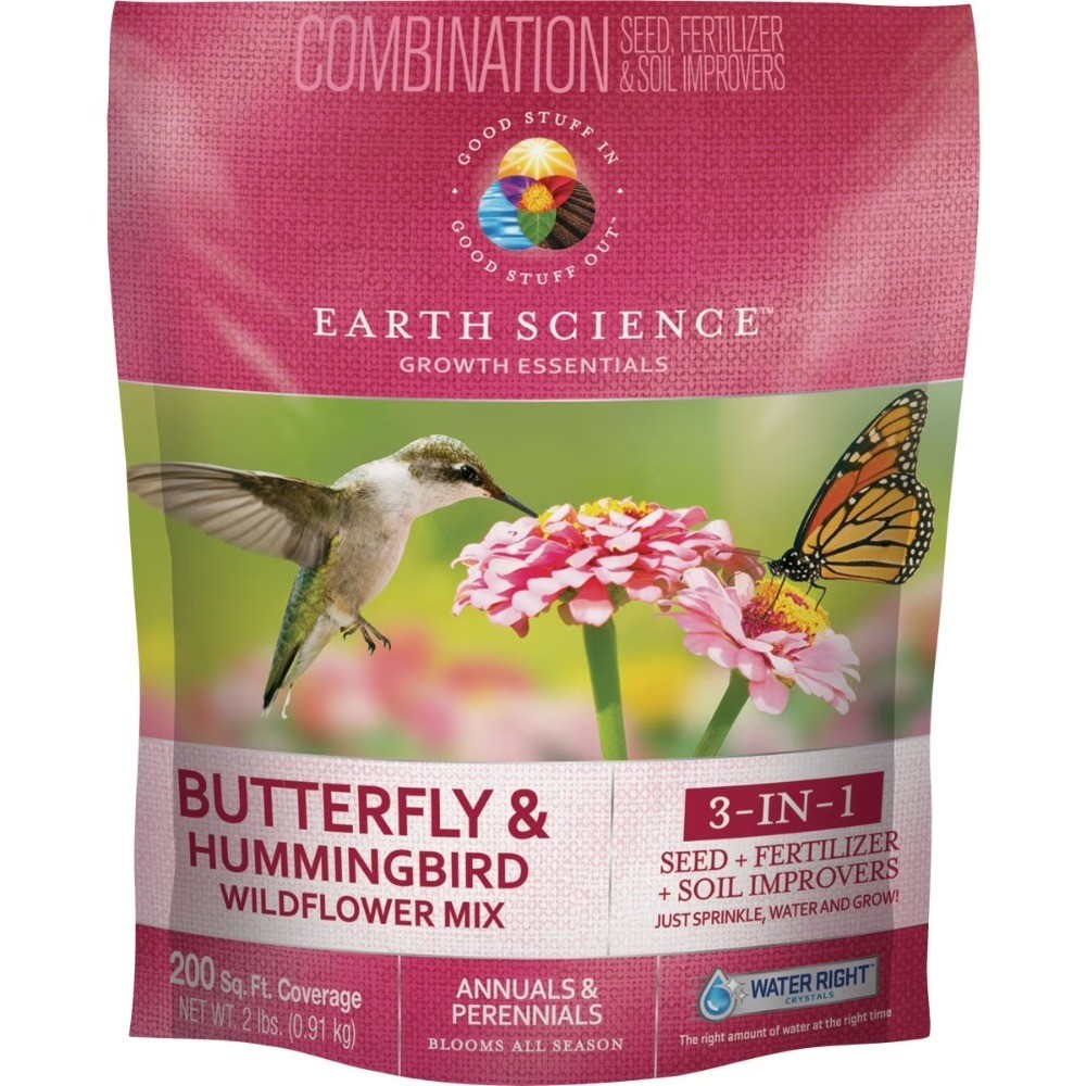 Wildflower Seeds Mix with Fertilizer, 2 Pound Bag for Gardening