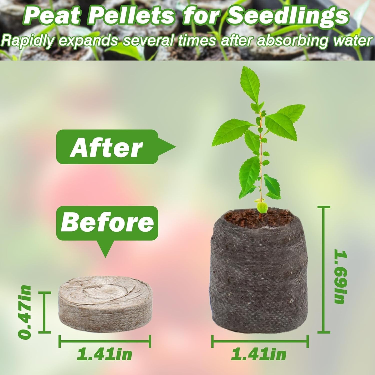 50 Pcs 36mm Seed Starter Peat Pellets for Seedlings, Compressed Seed Starter …