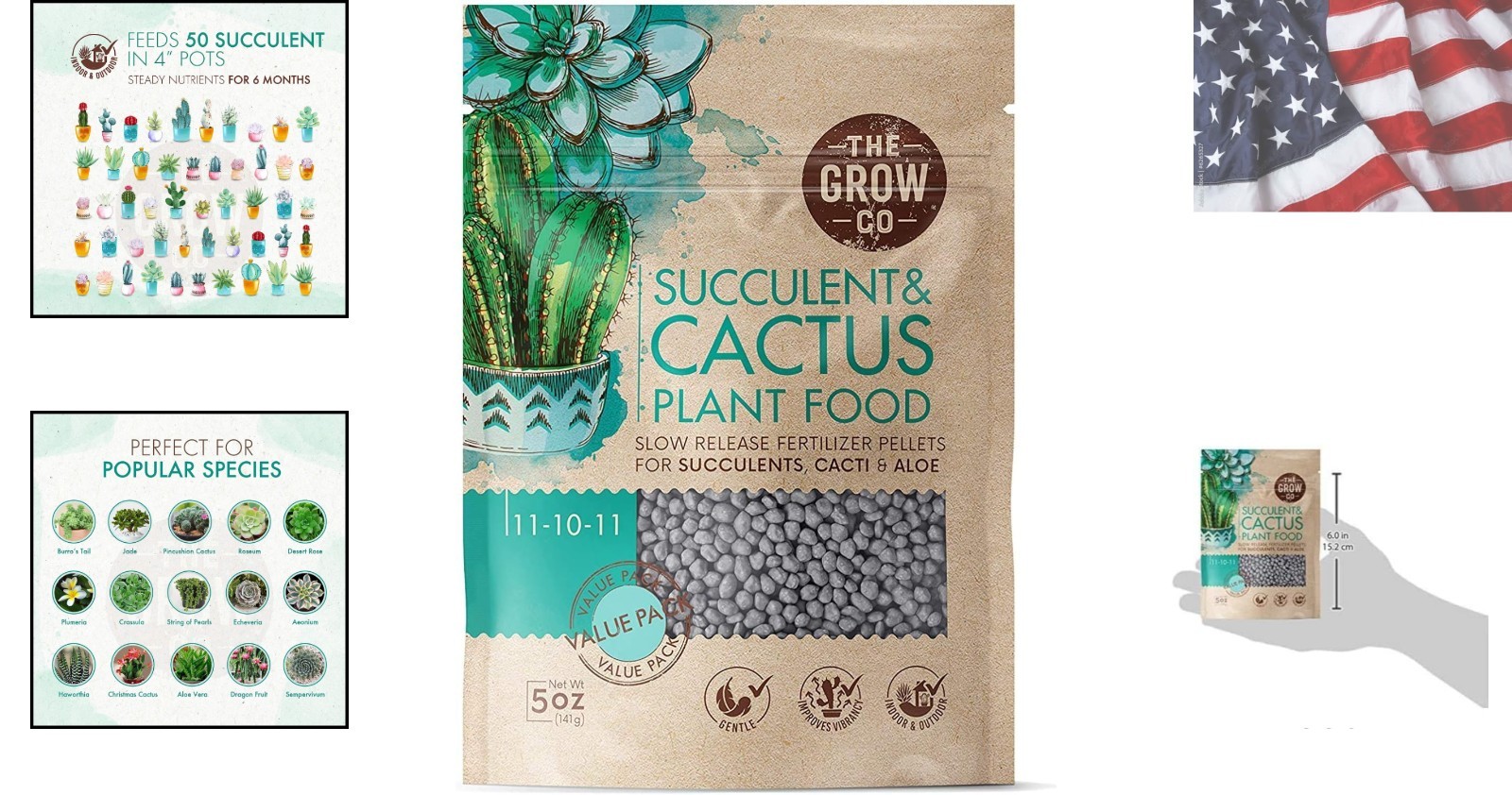 Cactus & Succulent Indoor Plant Fertilizer, Long Lasting Formula, 5oz | Slow-…