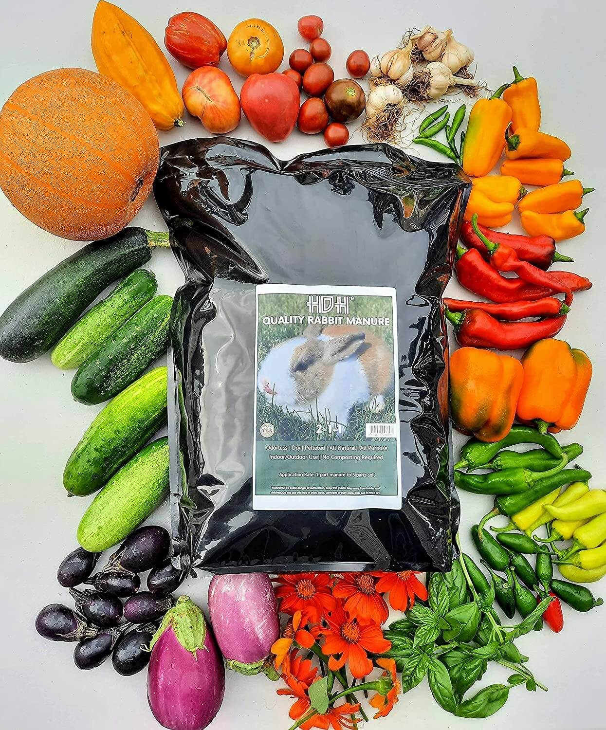 HDH Quality Rabbit Manure 2-1-1, 10 lb Bag of Dry Pellets
