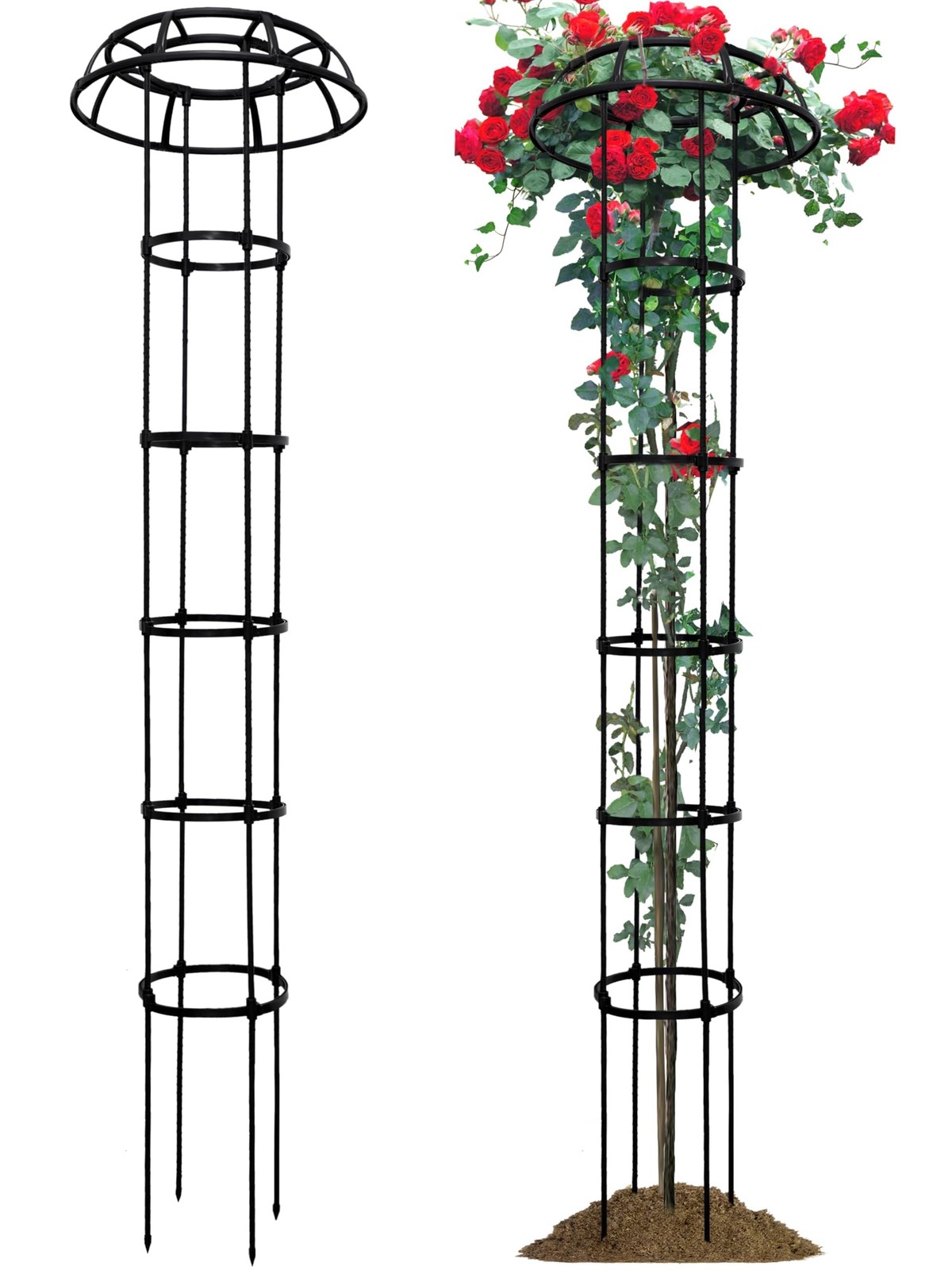 76” Garden Trellis for Climbing Plants, 1 Pack Mushroom Plant Support for