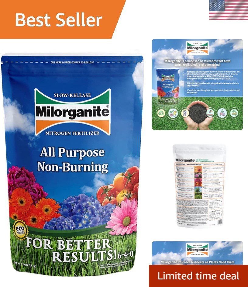 5 lb All-Purpose Organic Fertilizer with Slow-Release Nitrogen for Healthy Lawns