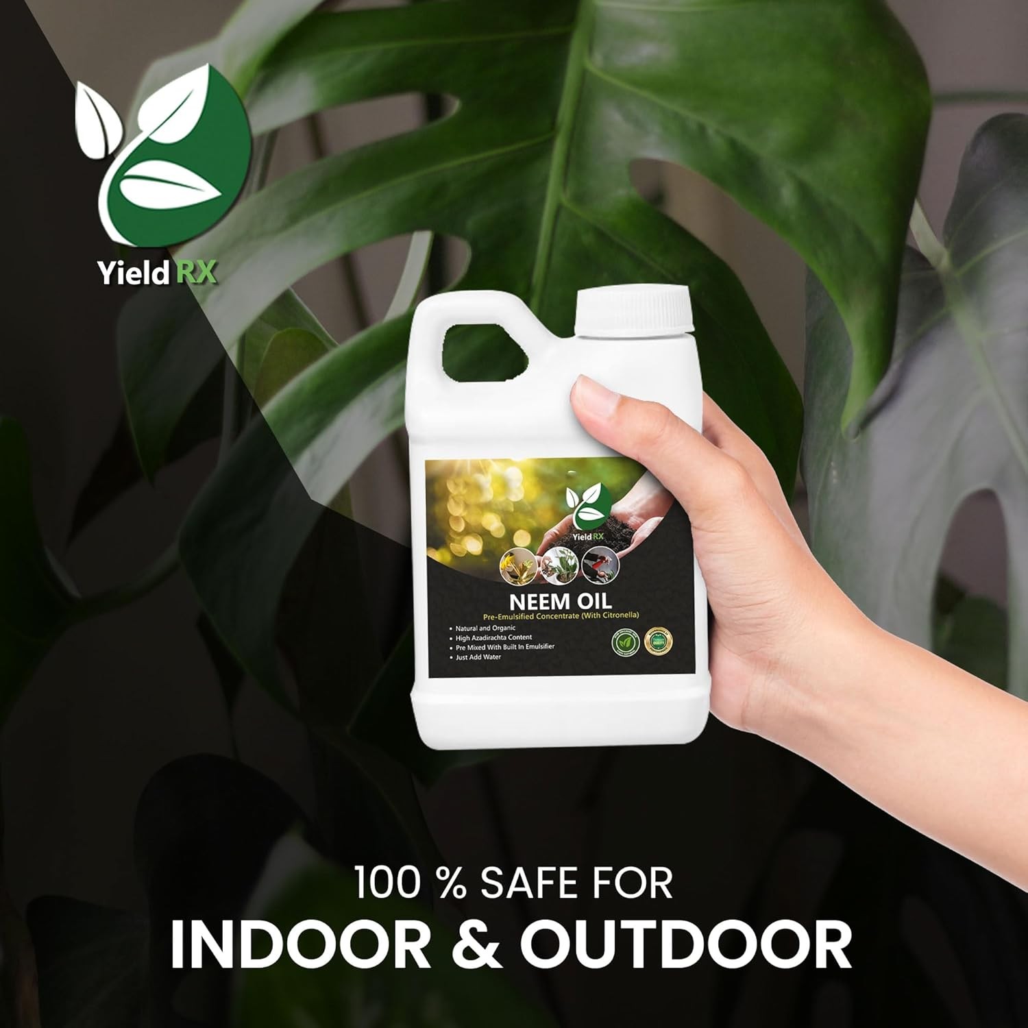 Yield RX Pre-Emulsified Neem Oil with Citronella – Organic, Ready-to-Use