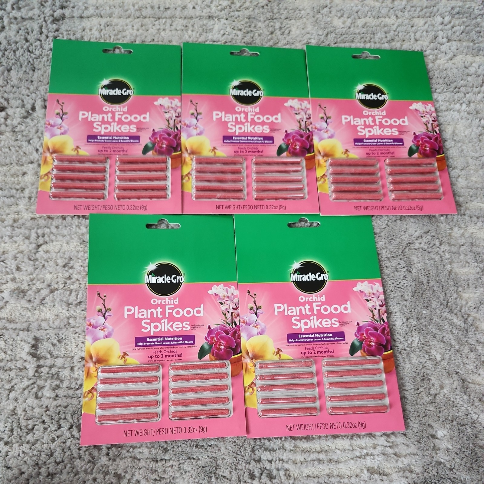 Miracle Gro 1003661 10 Count 10-10-10 Orchid Plant Food Fertilizer Spikes 5 Pack