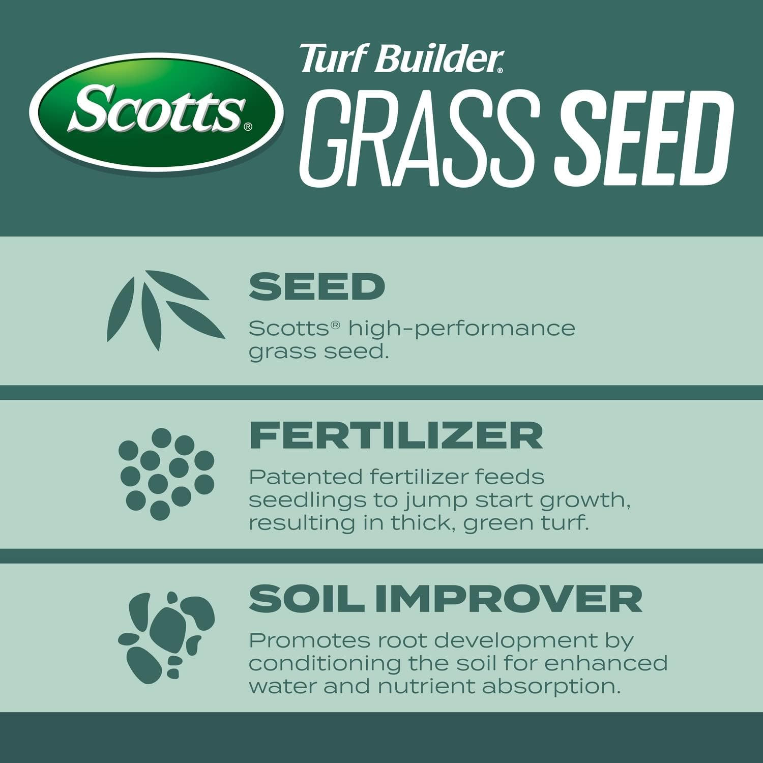 Scotts Turf Builder Grass Seed Dense Shade Mix – Grass Seed plus Lawn Fertilizer