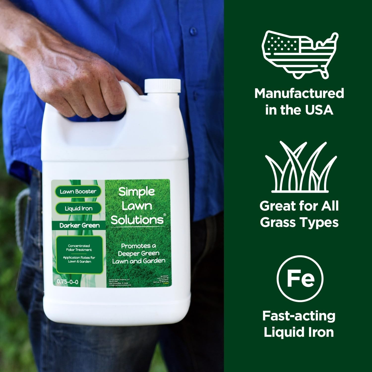 Liquid Iron Fertilizer for Dark Green Grass – Chelated Micronutrients Spray 1 Ga