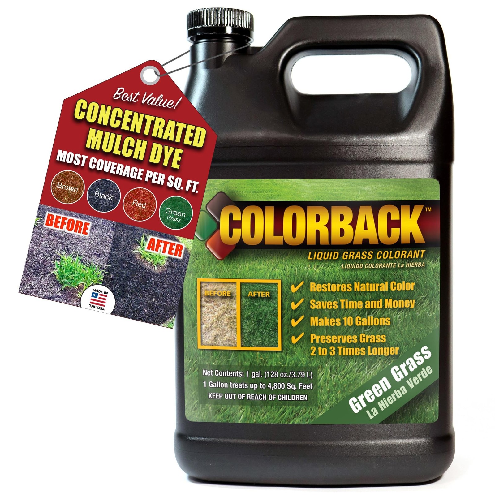 4,800 Sq. Ft. Mulch Color Concentrate, 1-Gallon, Green Grass 4,800 Sq.Ft.