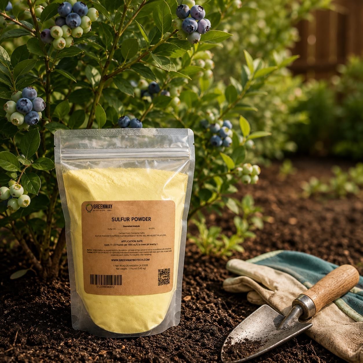 Organic Sulfur Fertilizer Powder for Plants – Lowers pH & Boosts Growth, 1 lb