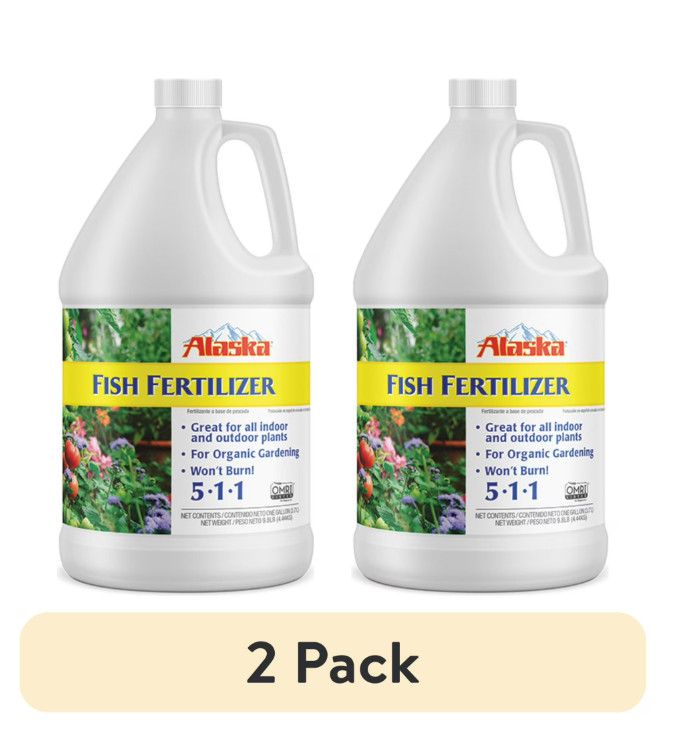 2 Packs,Alaska Fish Fertilizer 5-1-1 Plant Food, 1 gal