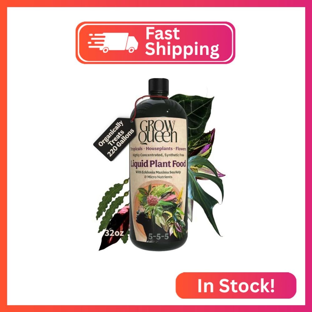 Grow Queen Organic Liquid Indoor Plant Food, Houseplant, Tropical & All-Purpose