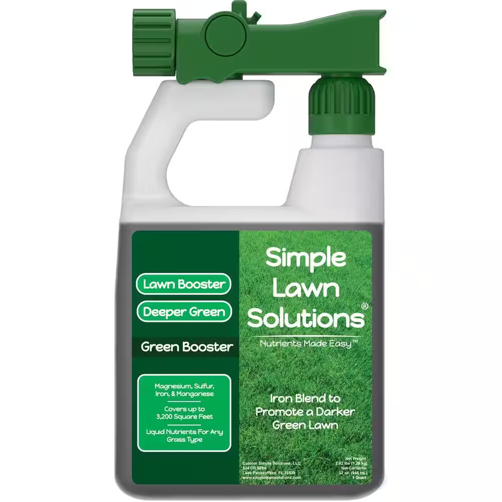Lawn Booster 32 Oz. Liquid Lawn Fertilizer Green Booster Iron Ready to Spray 3,2