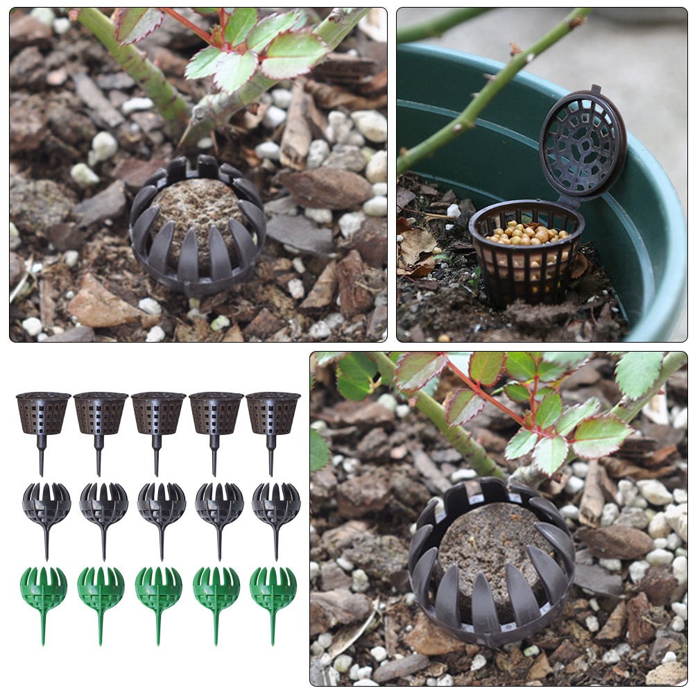 15Pcs Plastic Gardening Fertilization Baskets Reusable for Home Plants