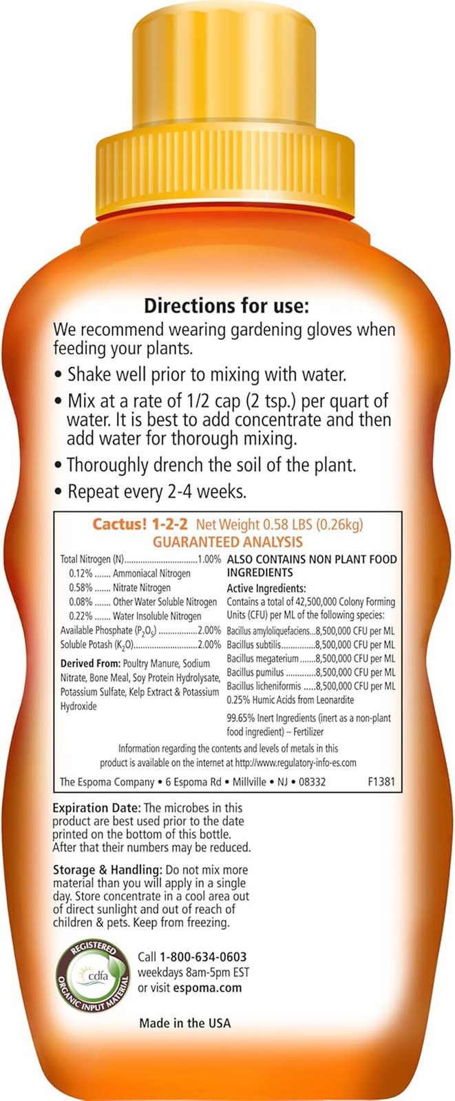 Organic Cactus! Plant Food, Natural & Organic Fertilizer for All Cactus, Succule