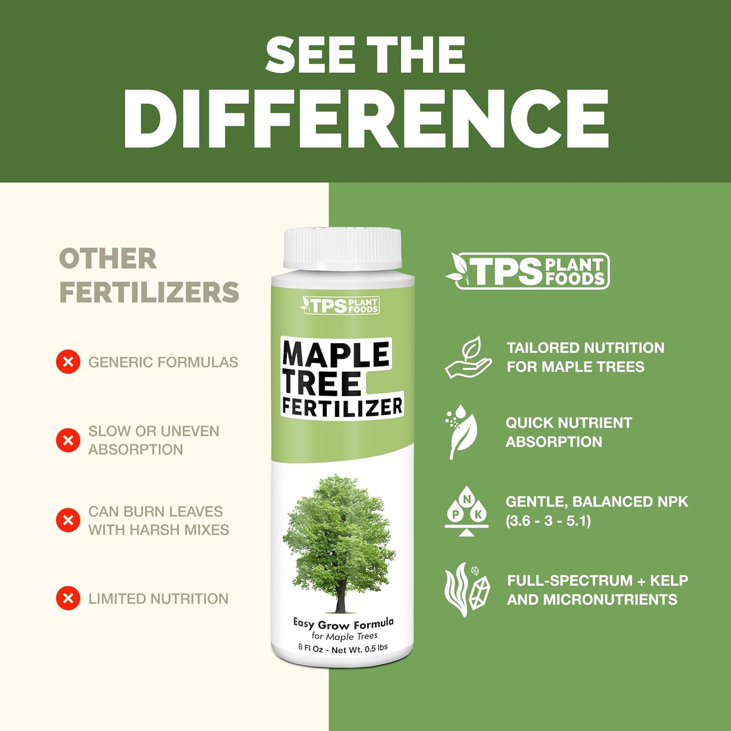 Maple Tree Fertilizer – Liquid Plant Food for Vibrant Color, Stronger Roots & He