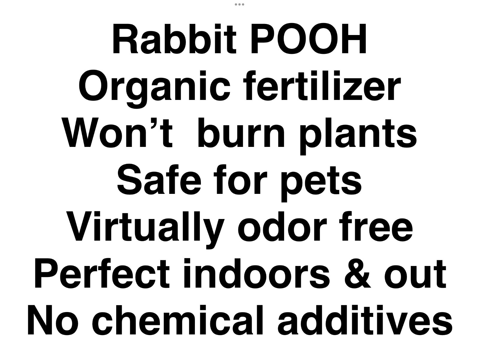Organic Rabbit Manure Poop Fertilizer. No straw or pine pellets. 2×2 pound bag