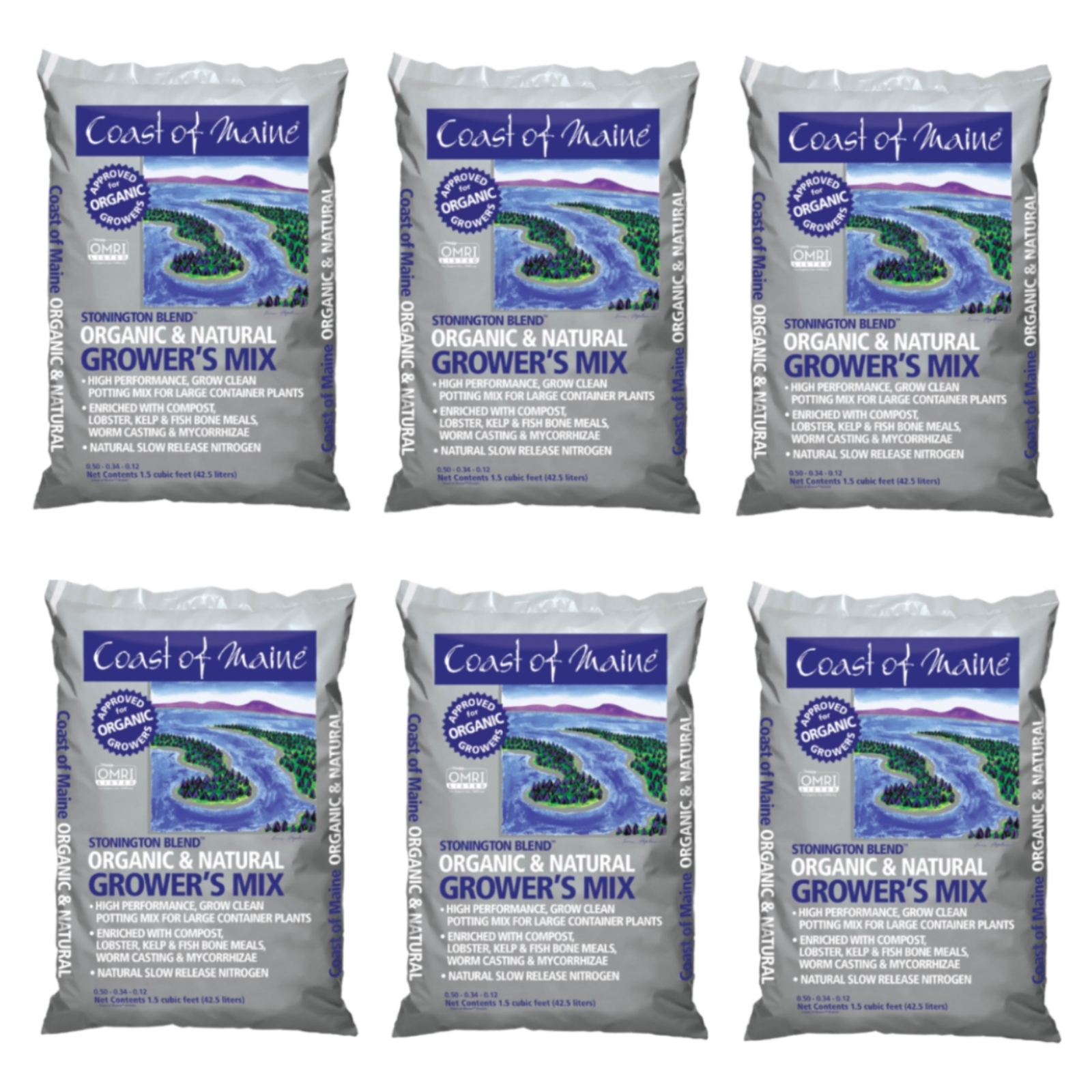 Coast of Maine STB Stonington Blend Organic Grower’s Mix, 1.5 cu ft (6 Pack)