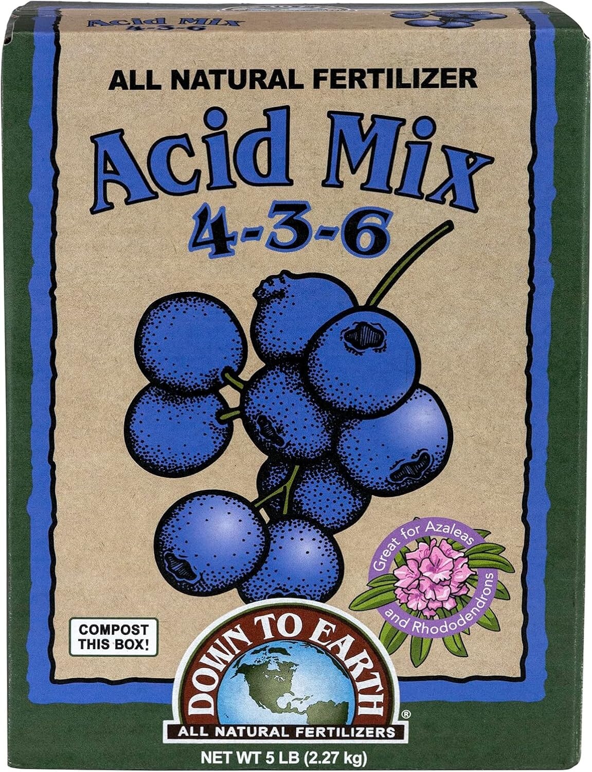 Organic Slow-Release Acid Mix Fertilizer 4-3-6 for Rhododendrons & More