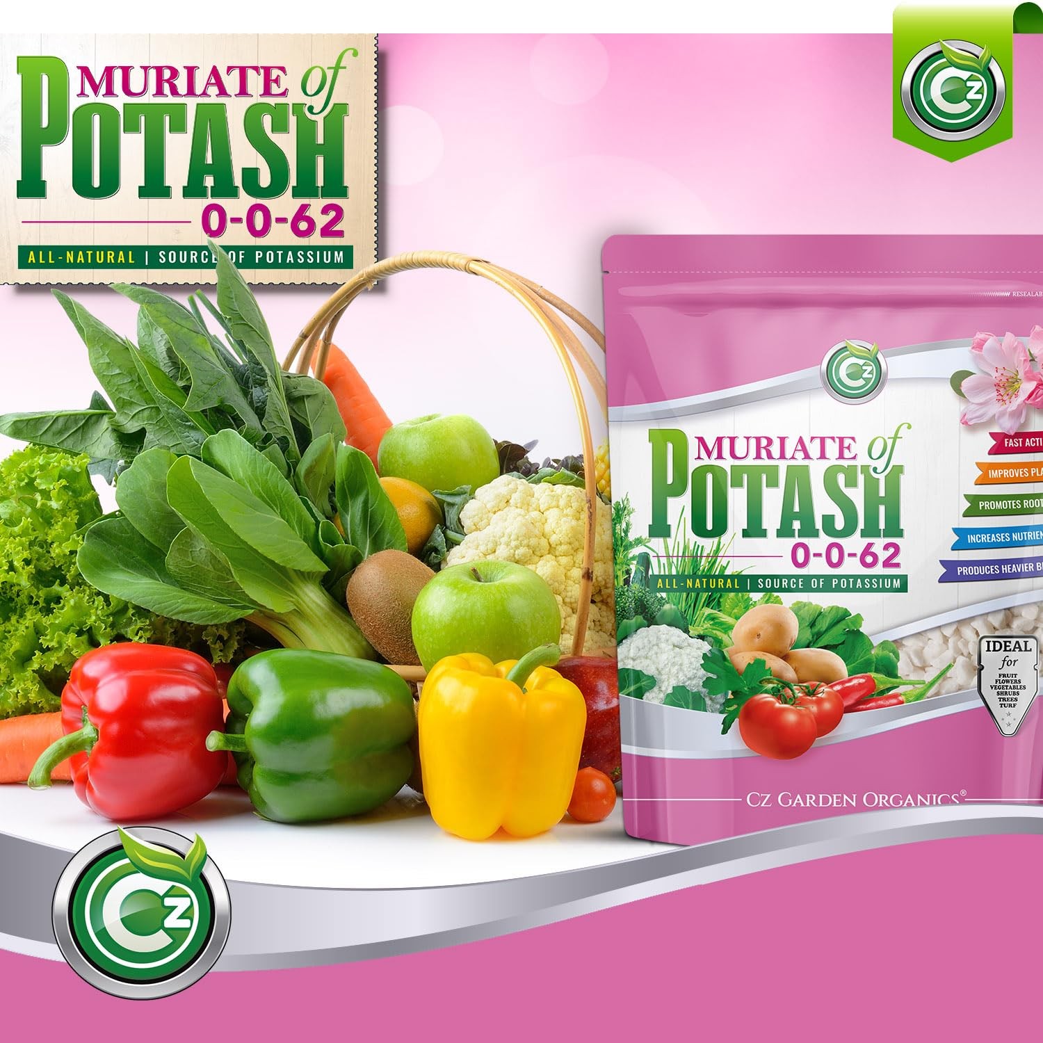 Muriate of Potash 0-0-62 Fertilizer Cz Garden Organics 5LB
