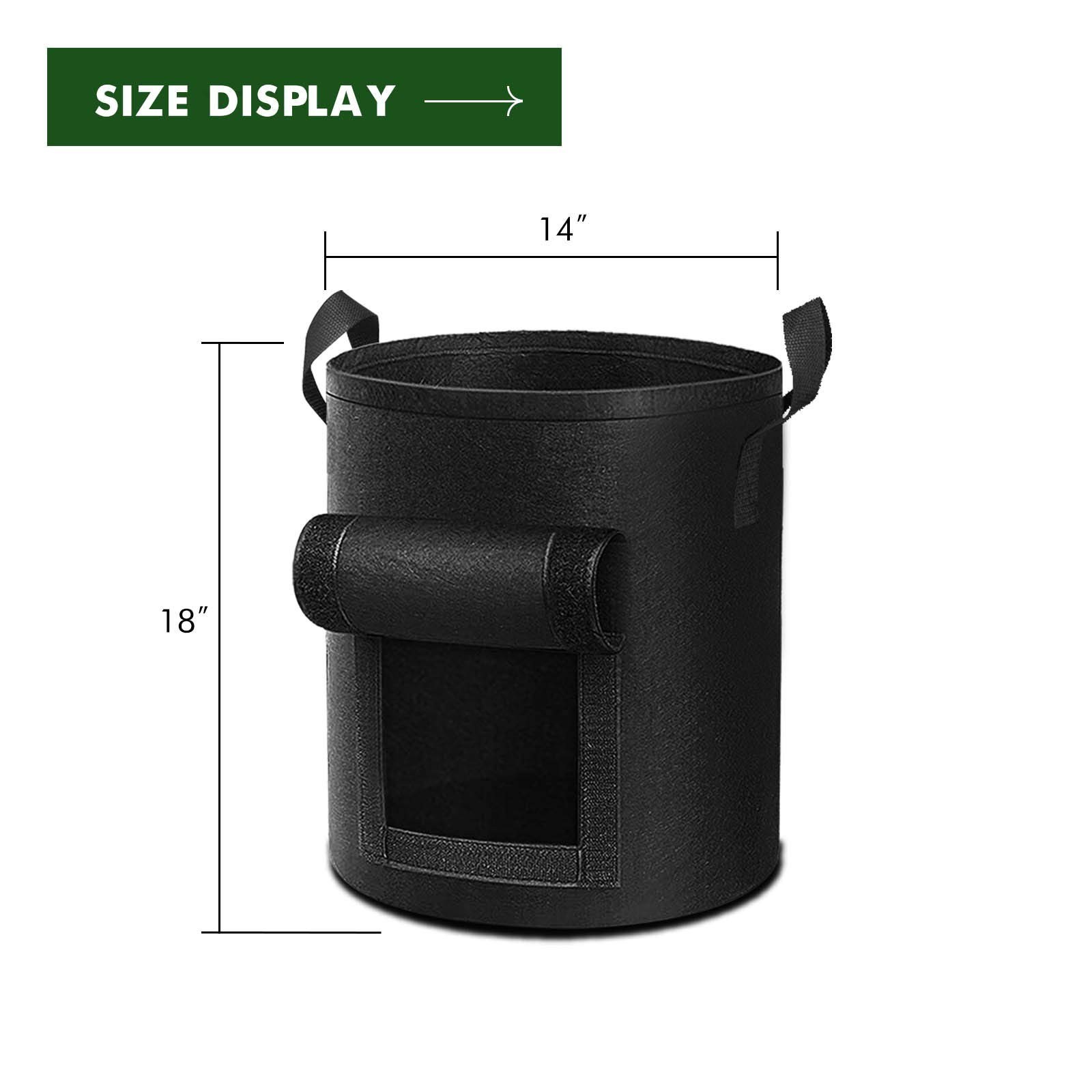 Potato Grow Bags 5-Pack 10 Gallon Garden Planting Reinforced Handles