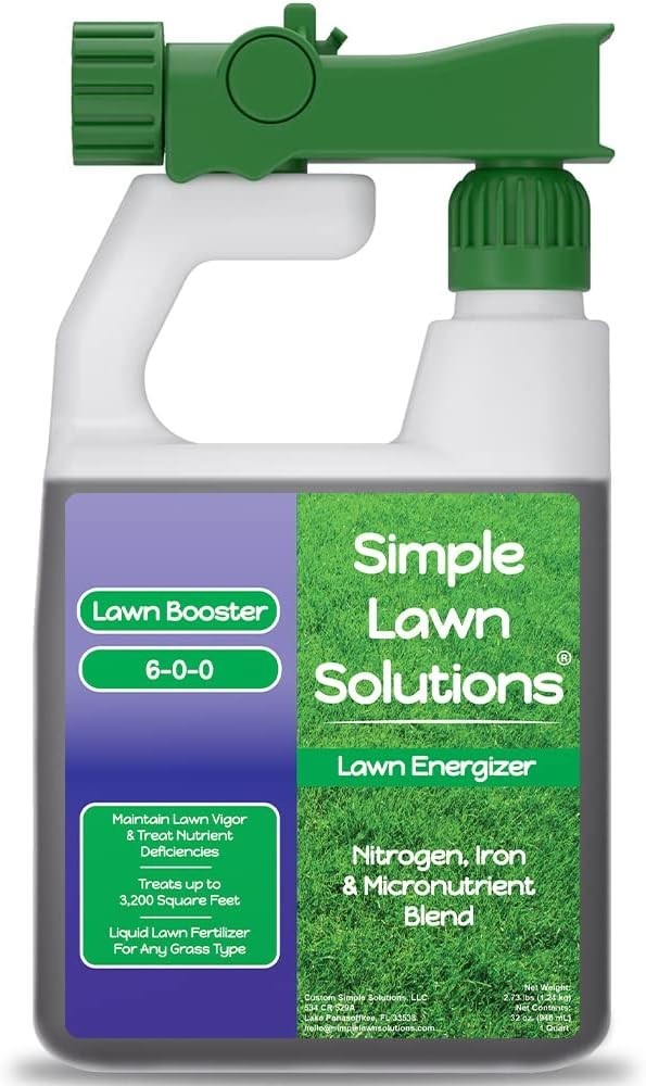 Liquid Lawn Fertilizer with Nitrogen & Iron – 32oz Spray for Lush Grass