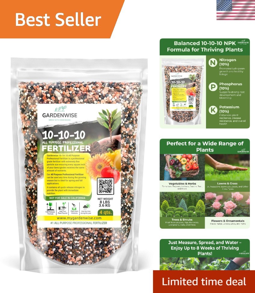 Granular 10-10-10 Plant Food for Vibrant Flowers & Healthy Vegetables – 4 Quarts