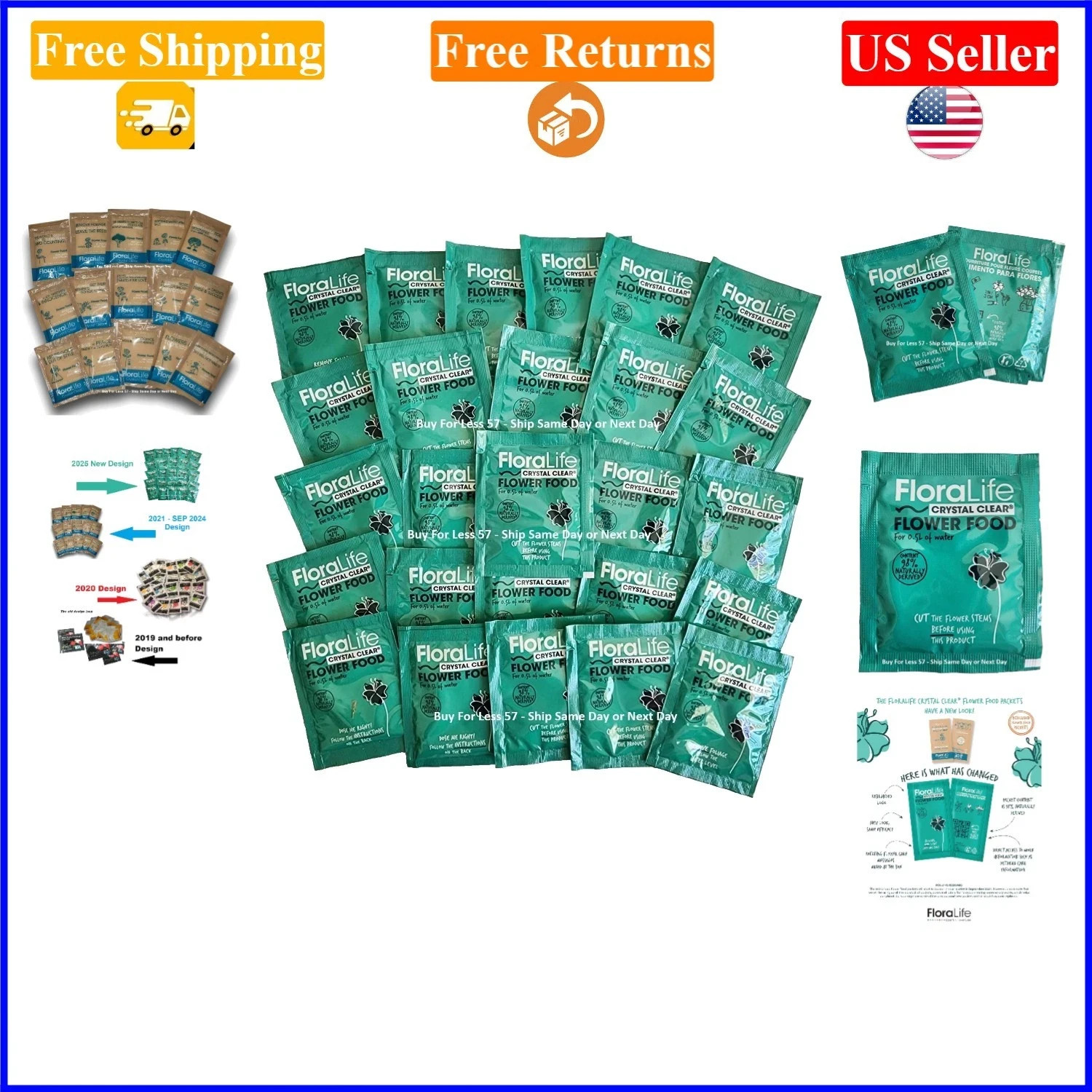 Floralife Crystal Clear Cut Flower Food Powder 20 Packets